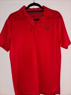 Under Armour Men’s Red Polo with Contrast Logo